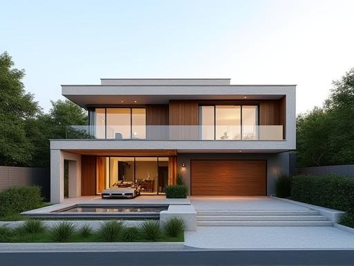 Exterior of a stunning modern custom-built family home in Tarumi Ward, Kobe